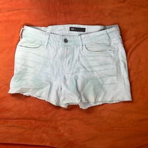 LEVIS Mint Green Faded Frayed Mid-Rise Denim Jean Shorts Sz 8